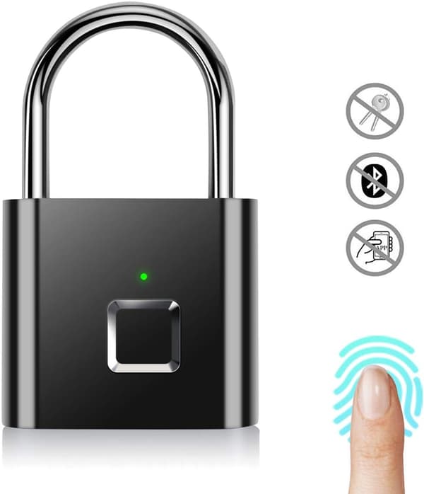 [LD]Svart - Fingeravtryckshänglås, Bluetooth APP-lås, Smart hänglås, B