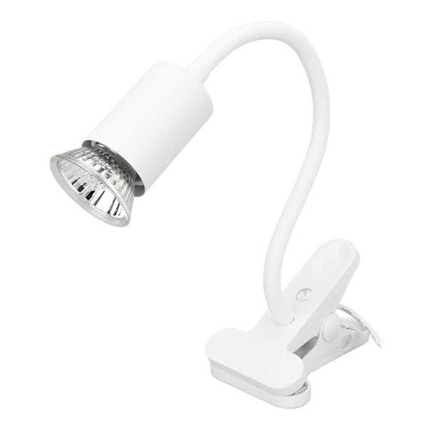 Reptilklemme Varmelampe Professionel Justerbar UVA UVB Reptil Lys med Lang Lampehælder UK-stik 220V Hvid