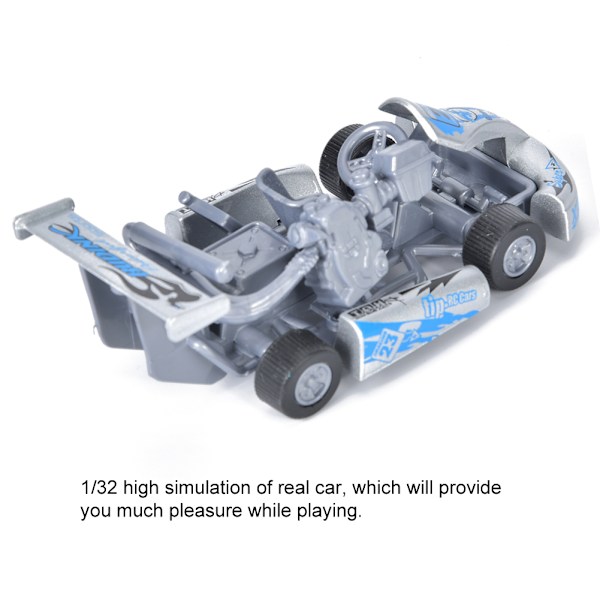 Skala 1:32 Legeringsbilmodell High Go Kart Racing Car Pull Back Toy Model Toy (silver)