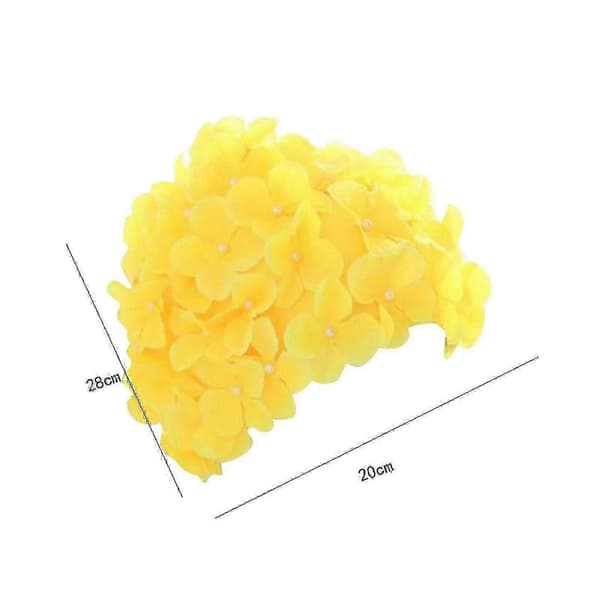 Trendy badehætte med lyserøde blomster, til alle svømmeniveauer, julegave Yellow