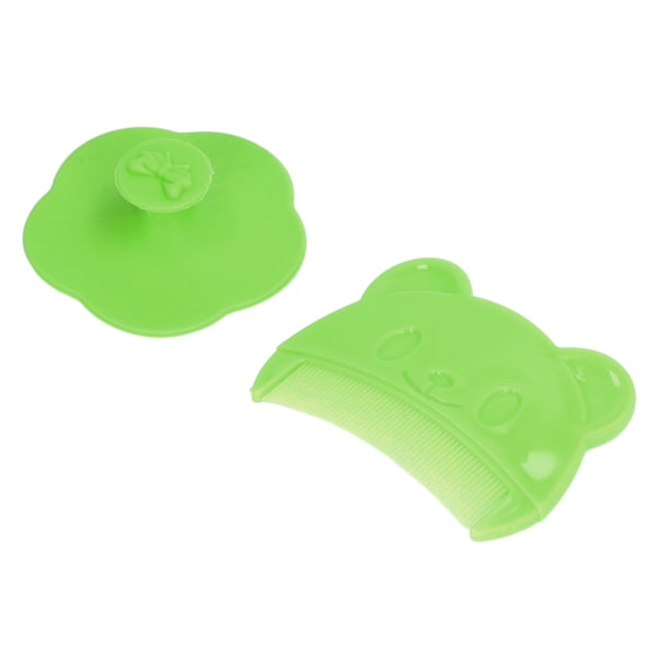 2ST Baby Scalp Brush Set Mjuk sensorisk silikon badborste Bekväm nyfödda hårbotten Badverktyg Grön