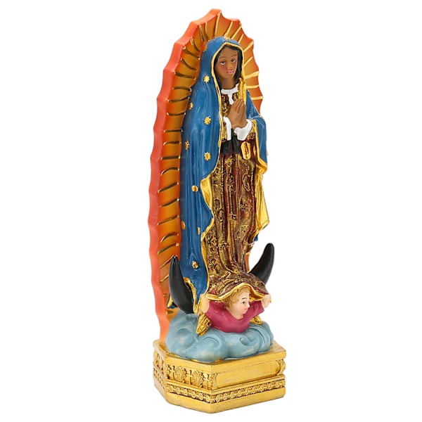 Christian Guadalupe Figurin Handmålad Lyckobringande Jungfru Maria Staty Vår Fru av Guadalupe Figurin för Bordsdekoration