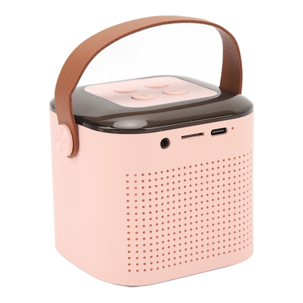 Mini Karaoke-maskin for barn bærbar høyttaler med trådløse mikrofoner Hjem Karaoke Set Rosa