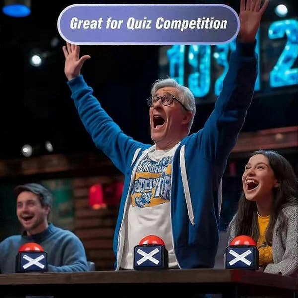Spilbuzzer med lys og lyd, trivia- og quizbuzzerknapper til klasseværelse, gameshow, talentshow 2pcs