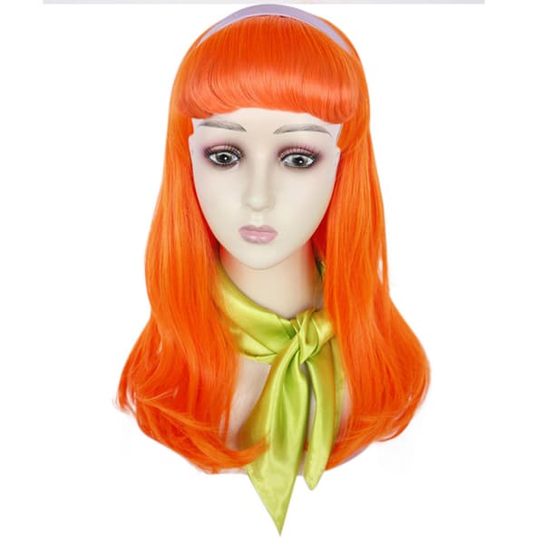 Scooby-Doo Daphne Blake Peruukit Pitkät Kihara Synteettiset Peruukit Oranssi