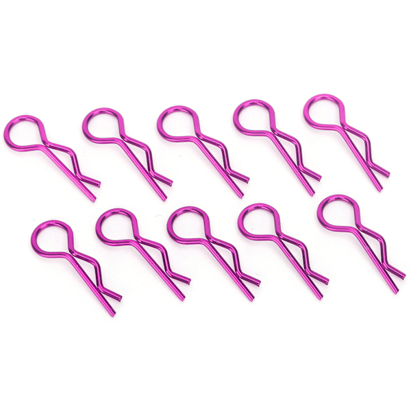 10 stk. RC Bil Karosseri Clips R-form metal kropsclips Pins til 1/5 1/6 1/8 1/10 RC Bil (Violet) Violet