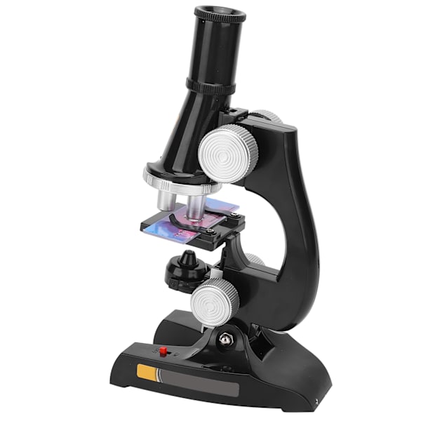 Microscope Kit Laboratory LED Biological Microscope for Educational Toy for Homeschool Black