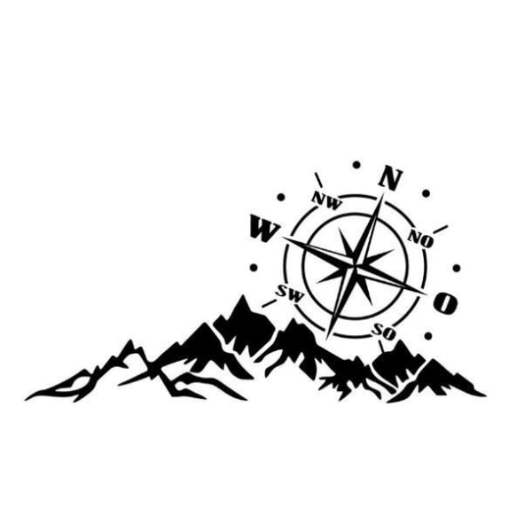 Färgglad Mountain Compass Bildekal D-1478 65*35cm