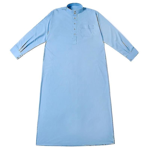 Himmelsblå herrkläder islamisk lång kappa Thobe Kaftan klänning