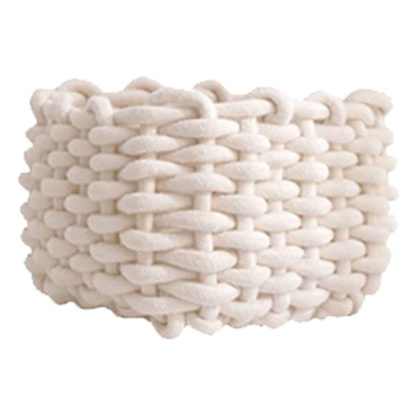 Cotton Rope Storage Basket White Simple Desktop Storage Organizer for Key Wallet Cosmetics
