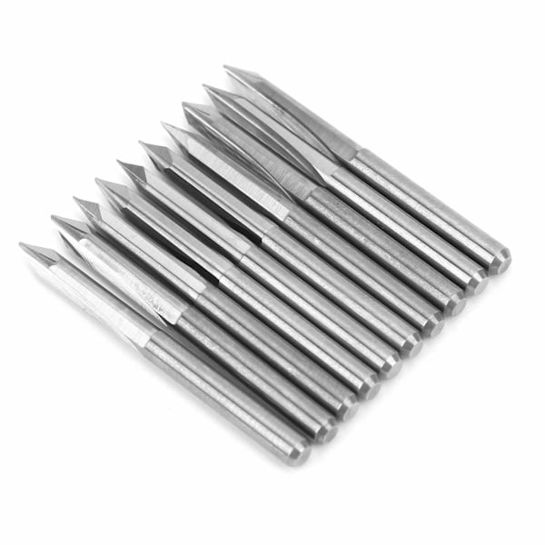 10 kpl 3,175 mm volframikarbiditerä, puun kaiverrus ja kaiverrus 30° X 0,1 mm