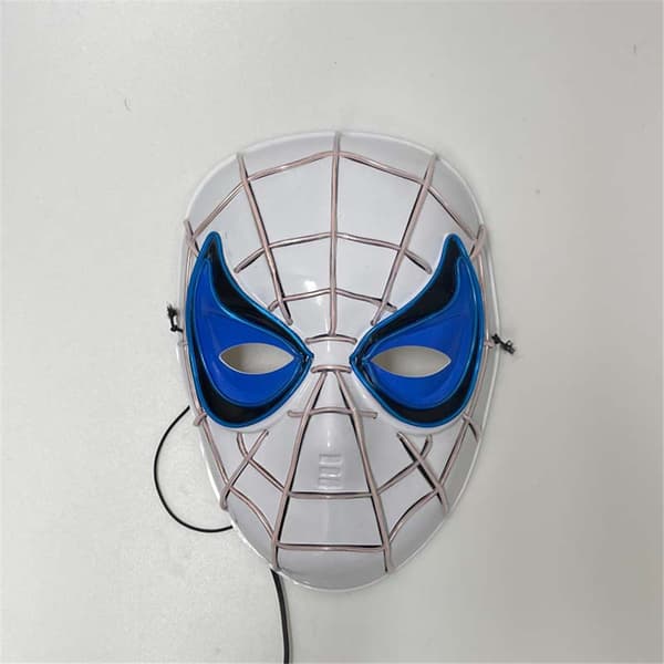 Lysende Spider-Man-maske Halloweenmaske Maskerade Cosplay-tilbehør white