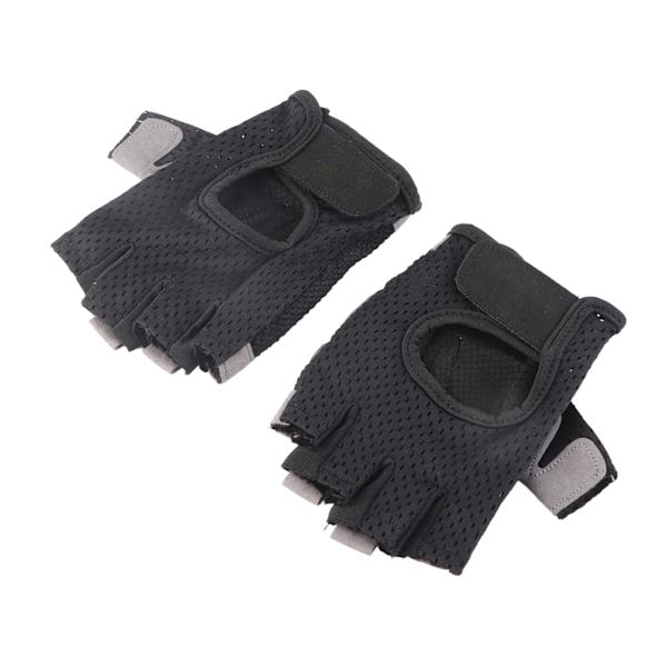 Treningshansker Treningshansker for menn og kvinner Treningshansker for styrketrening Sykling Trening Halvfinger Svart M