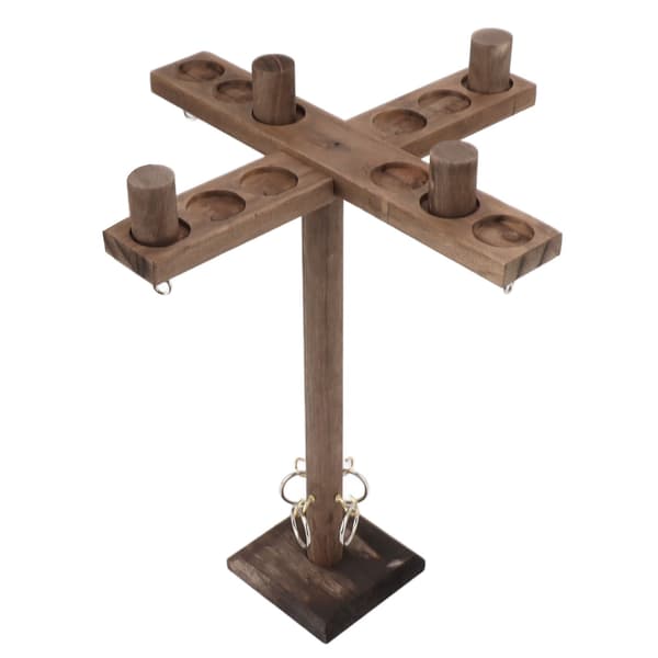 Hook and Ring Game for Four Players Wooden Hooks Fast Interactive Game for Party Bar