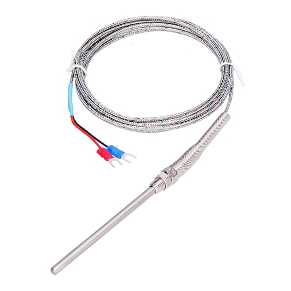 K Typ Temp Termoelement Temperatursensor Termisk sond Rostfritt stål 0~600℃ WRNT187(Röd Svart Linje Typ 4 Meter)