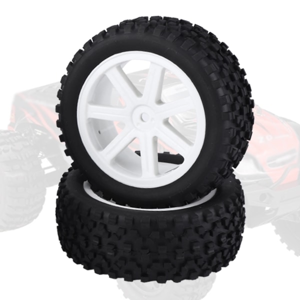 4st 1/10 RC Truck Gummi Däck Hjul Däck för ZD Racing Buggy Crawler Car Vit