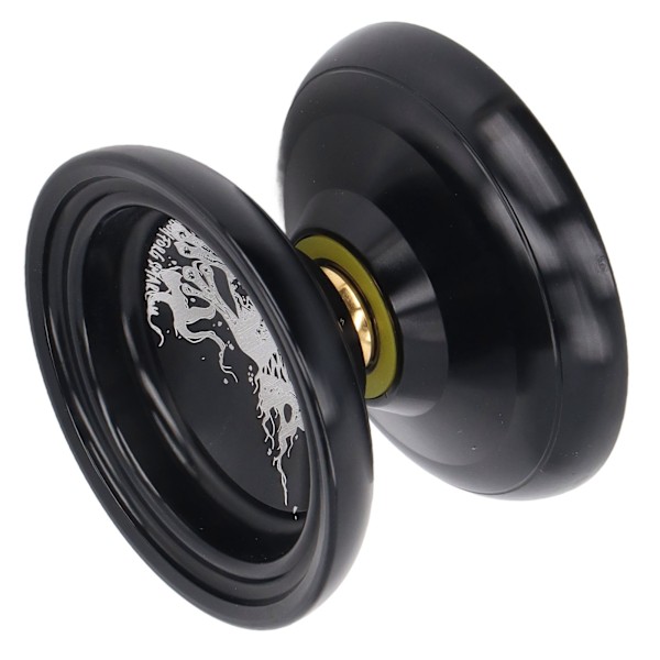 Yoyo Ball Svarar inte Aluminiumlegering Stabilitet Avancerad Yoyo med 3st Strings Glove Svart