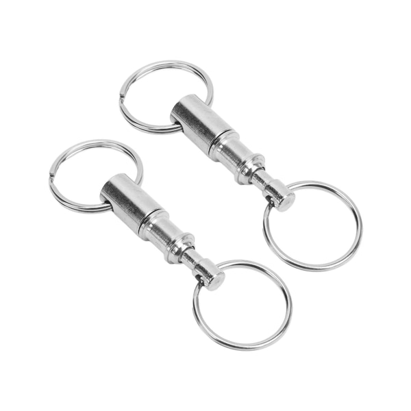 2PCS Dubbel snabbkoppling nyckelring avtagbar dubbel delad ring nyckelring för hängande husnyckel bälte