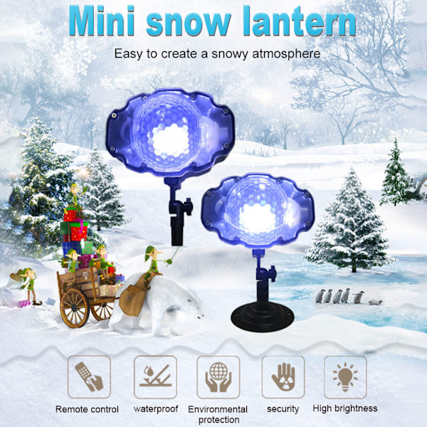 LED-lumilumiprojektor Lumihiutaleiden lumisade valot Pihan lumisadeen projektor Pyörivä LED-valo