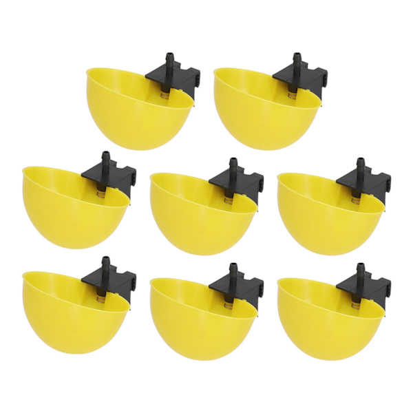 8 stk kyllingvannfôrer PP plast profesjonell anti-rust kylling drikkekopp for dyrehold 9,5 mm