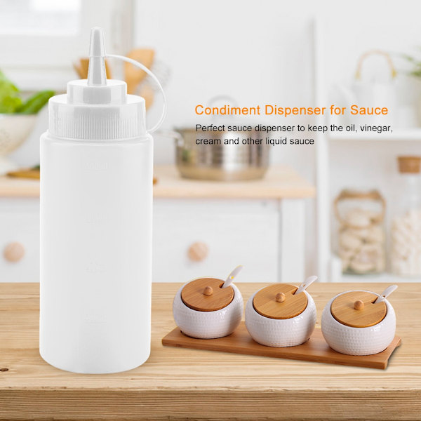 460ml 10st/set Plast krydddispenser för såsolja gräddvinäger (vit)