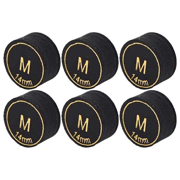 6st Pool Cue Tips Professionell Multi Layers Biljard Pool Cue Tips Ersättning för Pool Cue och Snooker 14mm M