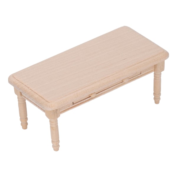 Nukkekodin ruokapöytä 1:12 mittakaavassa Yksinkertainen Elegantti muotoilu Kestävä puu Miniatyyri teepöytä 1:12 nukkekodille