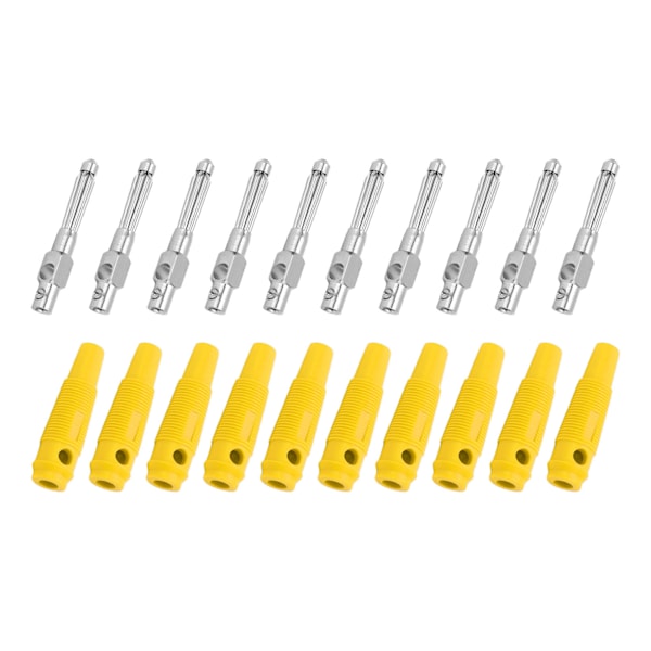 10 stk 4 mm 7-pins bananplugg Kobber 1000V 32A stakkbare hannplugger med myk hylsskrue TightGul