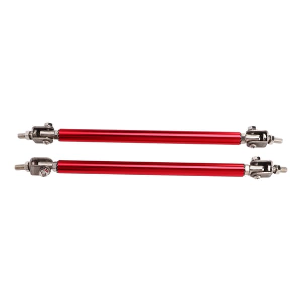2 st Bumper Lip Diffuser Rod 15cm Sträckbar Rostfritt Stål Splitter Support Tie Pull Bar Röd