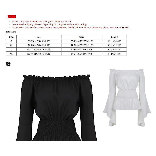 Boheemimainen tummansininen renessanssi- ja keskiaikainen pitkähihainen paita naisille S-XL