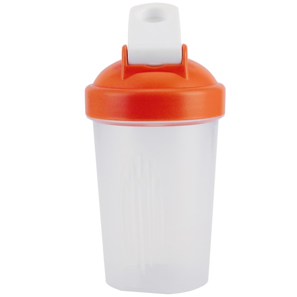 400 ml proteinshakeflaske i plast, vannflaske for trening, sportskopp uten BPA, oransje