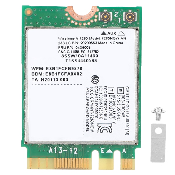 Langaton verkkokortti 7260NGW AN 2.4G/5G 300Mbps WIFI+Bluetooth 4.0 NGFF M.2 Lenovo Thinkpad X240/X230S/T440S/T431:lle