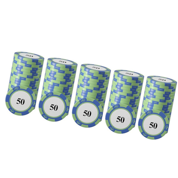 20 kpl Pokeri-sirusetti Selkeät suuret numerot Ammattimaiset pelimerkit lautapeleille 50
