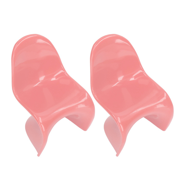 2st Miniatyrstol 1/6 skala Casual Söt stil DIY liten plastmaterial 14x9x8cm Dockhusleksaker för prydnadssaker Rosa