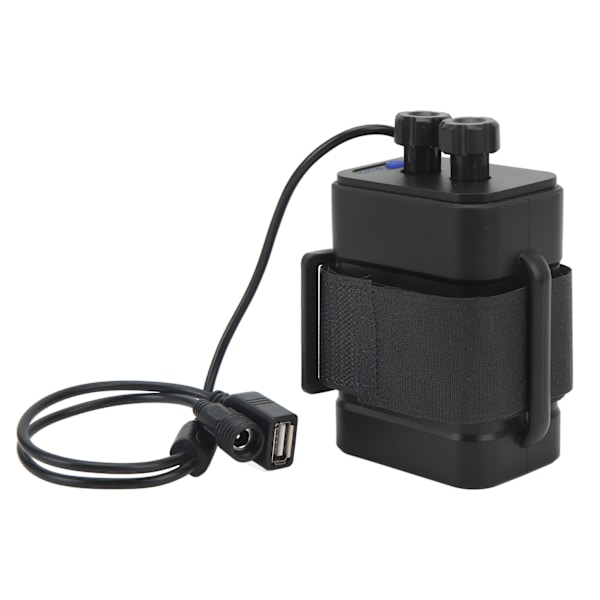 Batteriladdningsväska Box ABS Vattentät 8,4V för 6st 18650 Litiumbatterier USB DC Två portar med kabel för utomhusresor och camping
