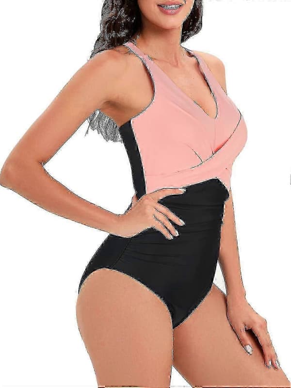 Badedragt Dame Mavekontrol Badedragt Plus Size Badedragt[LD] rosaandBlack L