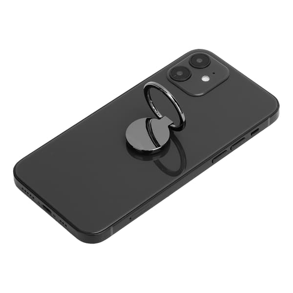 360° roterende metal fingergreb telefonholder til magnetisk bilmontering - blank sort