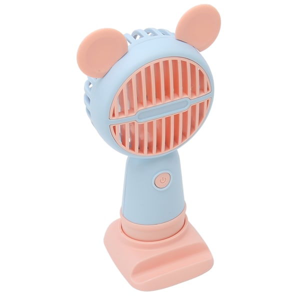 Ladattava kädessä pidettävä tuuletin, ergonominen, söpö hiiren muotoinen mini-tuuletin, kannettava tuuletin ulkoiluun, matkustamiseen, pinkki sininen
