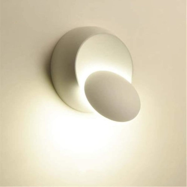 360 graders roterande vägglampa sänglampor Kreativa vägglampor för vardagsrumstrappa (vit)
