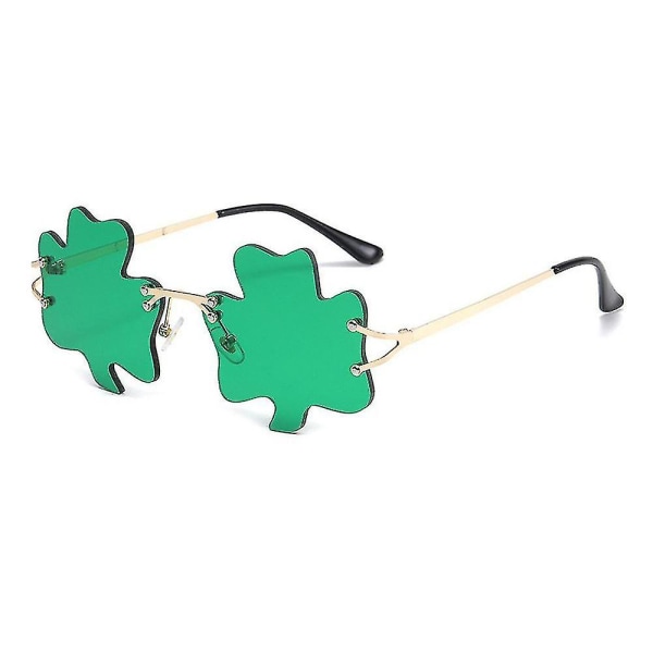 St. Patrick's Day grønne solbriller, Lucky Shamrock Clover briller, Irish Day Eyewear Festartikler A