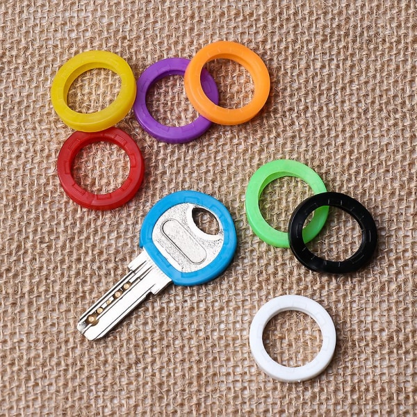 Tilfældig farve! 32 stk. Farverige hule silikone nøglehætter Topper nøgleholder Elastiske nøgleringe Nøgletui Taske Organizer tegnebog