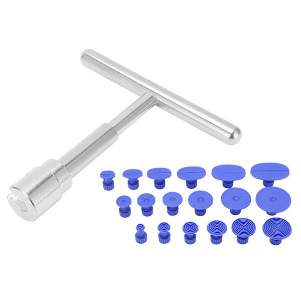 Paintless Dent Removal Puller T-Bar with 18 Pcs Pulling Tabs Kit Auto Body Damage Repair Hand Tool