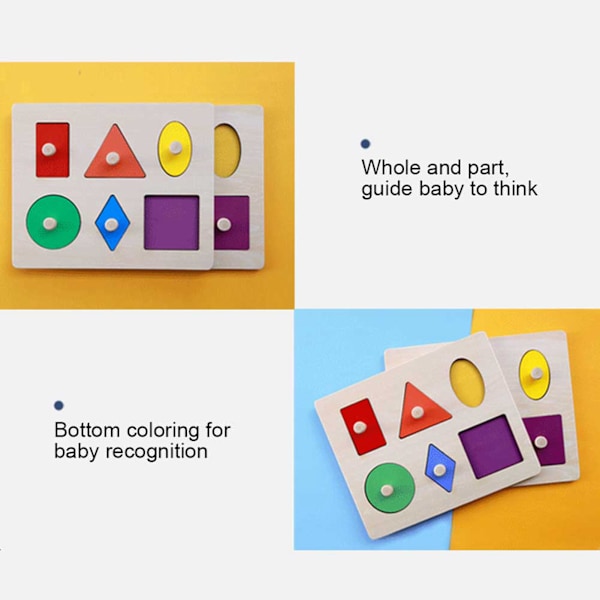Geometrisk form Matchende Baby Barn Tre Lekelæringsforsikoleleketøy Geometrisk Shape Board