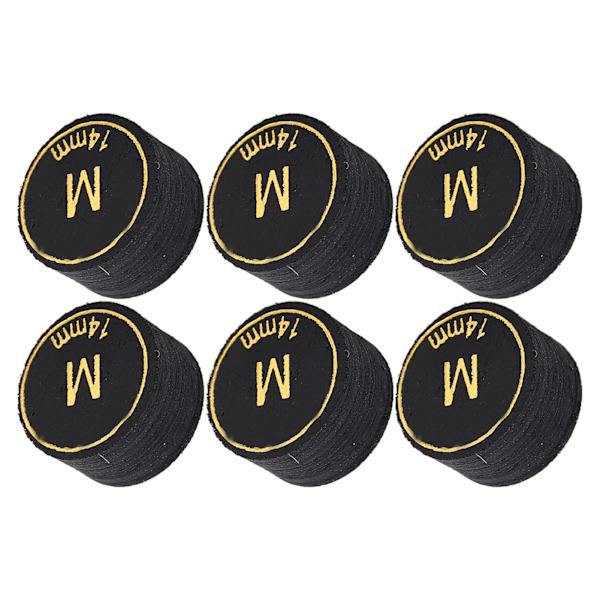 6st Pool Cue Tips Professionell Multi Layers Biljard Pool Cue Tips Ersättning för Pool Cue och Snooker 14mm M
