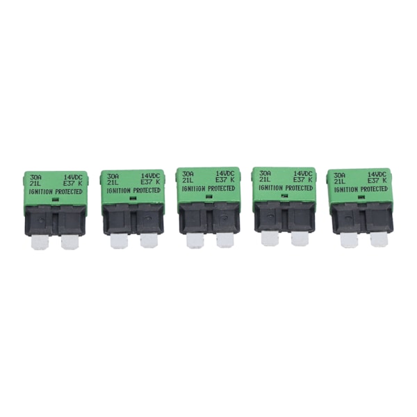 5 stk automatisk reset sikring 30A 14V DC ATC/ATO strømbryder til RV Caravan Marine Båd Stereo Forstærker
