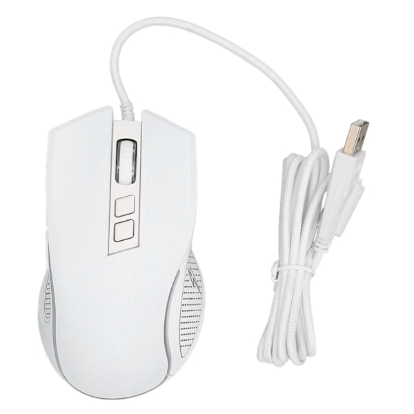 Gaming Mouse USB2.0 4 Justerbar DPI RGB Bakgrundsbelyst Ergonomisk design Optisk sensor Bärbar datormus för spelkontor Hem Vit