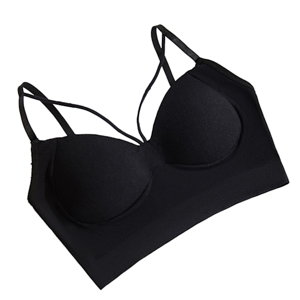 Naisten urheiluliivit Mukava saumaton Slim Fitting Crossover Suspender Jooga Urheiluliivit Fitness-harjoitteluun Musta