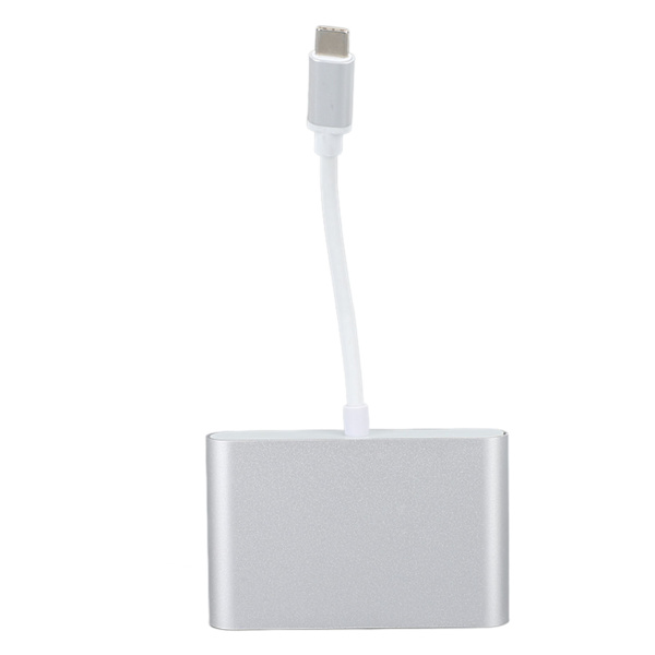 USB-C-telakointiasema USB-C - HD-multimedialiitäntä VGA 3,5 mm äänensiirtotelakointiasema Hopea
