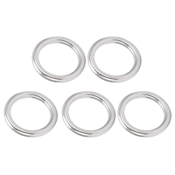 5 kpl hitsattu O-rengas ruostumaton teräs merikvaliteetti pyöreä rengas purjehdukseen sukellukseen matkatavaroiden 4x20 mm