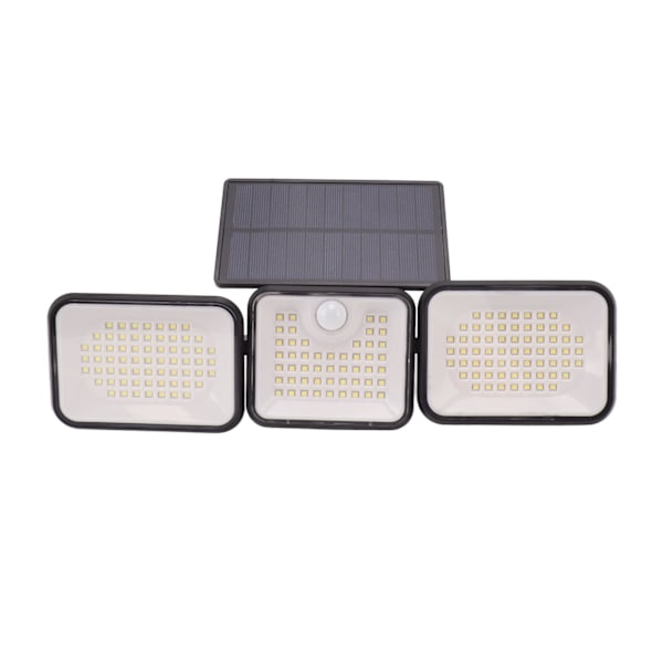 Solar utomhusljus 180 lysdioder 6000 till 7000K Superbright 3 justerbart huvud IP65 utomhus rörelsesensorlampa